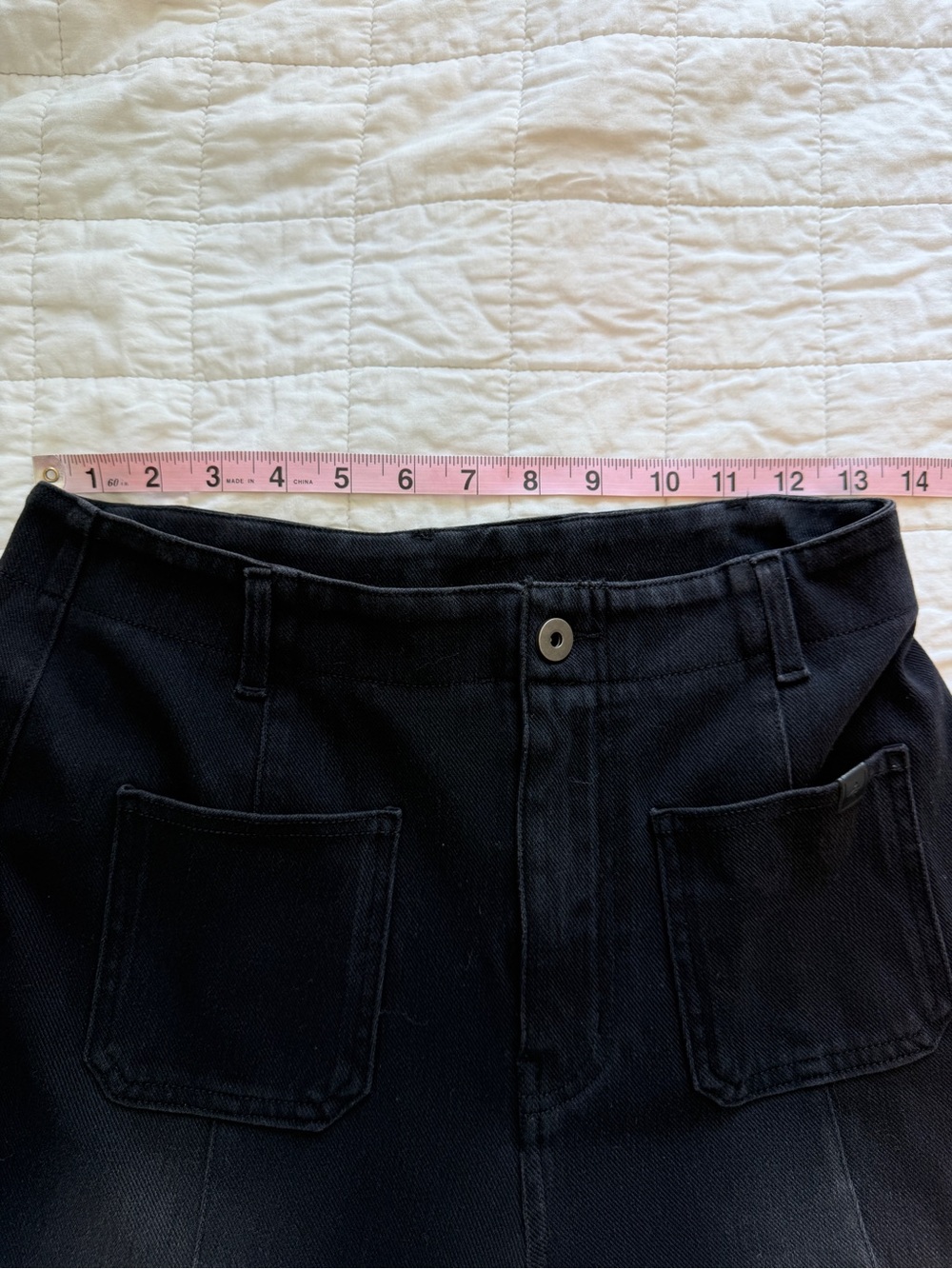 Halara Flex High Waisted Pockets Washed Wide Leg Jeans Small Coal Black Denim - Picture 7 of 12